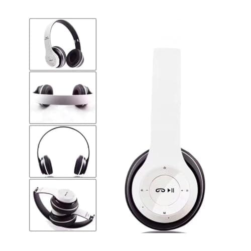 P47 Over Ear Wireless Bluetooth Headphones with Mic (White) 3