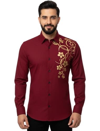 Bellstone Men's Solid Lustre Cotton Regular Fit Full Sleeve Collared Neck Casual Shirt for Men Stylish Latest | Lightweight Breathable Fabric |Stylish Solid Shirt for Office & Everyday Wear