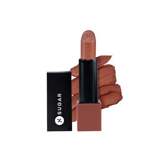 SUGAR Cosmetics Glide Peptide Serum Lipstick with Hyaluronic Acid & Vitamin E | Velvet Matte Lipstick for Indian Skin | 1-Swipe Full Coverage | 4.2gm - 01 Santorini Sunset