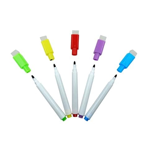 Eduway Dry Erase Whiteboard Marker Set of 5 With Eraser Cap |Refillable Black Color Marker Pens | Easily Erasable Ink | Perfect For Writing on White Board Premium Writing Supplies (Pack of 5) (Black) 4