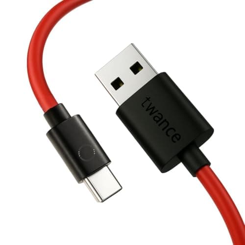 twance TPE Fast Charging Type C to USB Cable - (Red - 1.25 m) I 65W / 3.1A 480 Mbps Data Sync & Transmission Unbreakable Quick Charge C Type Cable I Compatible with All C Type Devices Smartphone