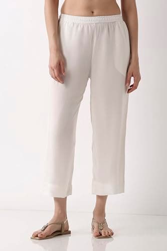 Biba Women Off White Rayon Palazzo_L 2