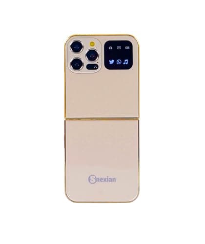 Snexian Latest Rock Z Flip Dual Sim |Keypad Mobile| with 2.4" Display |Flip|Fold| Call & SMS Indicator |Attractive Back Panel|BT Dialer|Voice Changer |Long Lasting Battery|Camera|Feature Phone| Gold