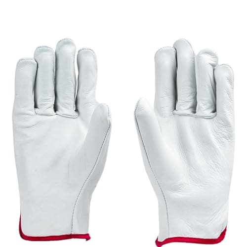 Mallcom Safety Gloves, D232 Natural Grain Welder Safety Leather Gloves, Elasticized back, Use Full In These Industries Construction, Iron & Steel Work, Logistics, Manufacturing Size - L 2