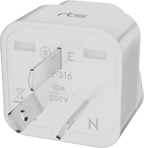 rts India to Australia Plug Converter Adapter, India to China, Australia, New Zealand & More Universal Travel Adapter Type I Perfect for Laptop, Camera USB Charger Tablets iPhone and More (1 Pack)