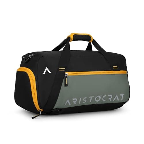 Aristocrat Power 52cm Gym Duffle Bag for Men and Women with Multiple Pockets and Separate Shoe Compartment for Travel, Sports and Workouts (Black) 2