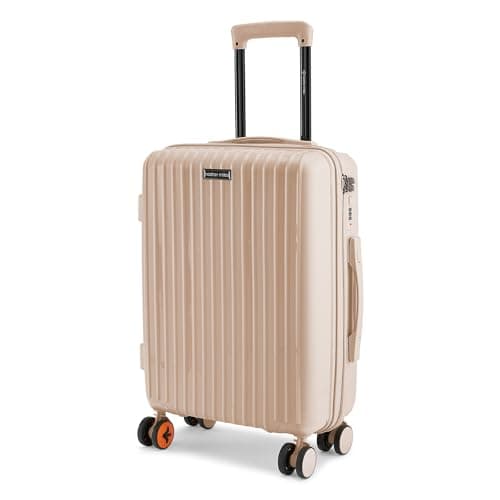 Nasher Miles Pondicherry Hard-Sided Polypropylene Cabin Luggage 20 inch | 55cm | 8 Wheels Small Trolley Bag for Travel | Suitcase (Peach)