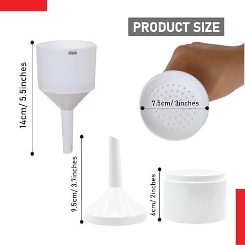 EISCO Buchner Filter Funnel 70mm – Durable Polypropylene, Autoclavable, 2-Piece Design with Perforated Plate | Vacuum Filtration for Lab, Chemistry, Microbiology, Acids, Solvents & Water Use 2