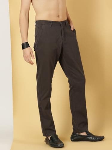 Thomas Scott Men's 100% Cotton Slim Fit Casual Chino Trouser (Grey, 34) 2