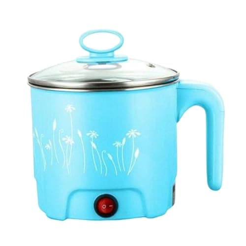 Electric Mini Cooking Pot with Glass Lid & Handle, Multi-Purpose Portable Electric Kettle for Boiling Noodles Soup Milk Tea Eggs, Compact Travel Hot Pot for Home Hostel Office Use (1pcs)