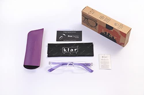 klar Eye Rimless Reading Glasses For Men & Women (K-511 Purple +2.50), Anti Reflection Glasses For Mobile Laptop Tablet Computer and reading Books, Sizes From 1 to +3.5. 2