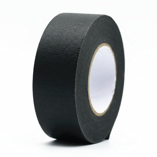SNAPPSY Black Masking Tape Residue-Residue-Less Removal Black Paint Tape Adhesive Supplies Bleed-Resistant Hand-Tearable, 20mm-50m