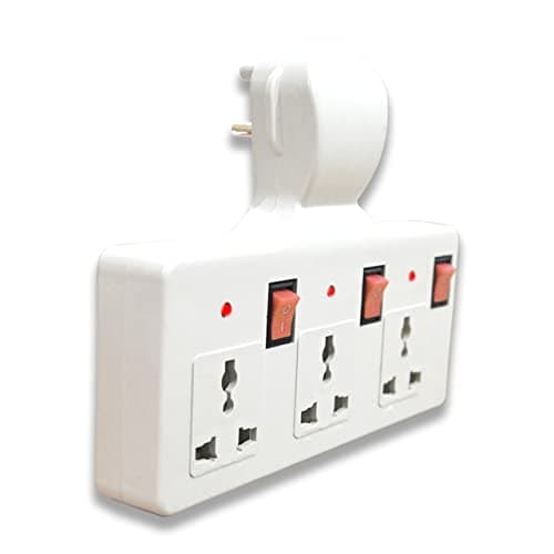 Digiway Multi Plug Point 3+3 Universal Socket Adaptor with Led Indicator & Individual Switches (Cordless)