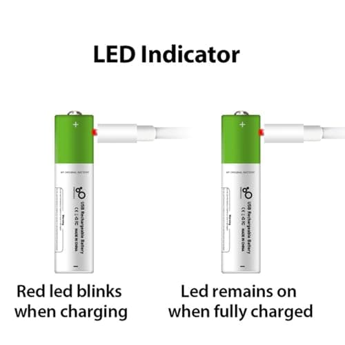 Rechargeable AAA Batteries 1.5V 750mWh USB Lithium ion Rechargeable AAA Battery with USB Type C Charging Cable, High Capacity Fast Charge, 1200 Cycles Constant Output, Over-Charge Protection Pack of 3 3