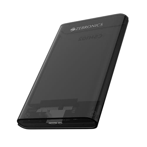 Zebronics 2.5" SSD/HDD Enclosure, Max. 4TB Storage, Upto 5Gbps Transfer Speed, Tool-Free Slide Design, USB to Micro B Connector, Windows, Mac, Linux Support, Translucent Case (CSH102)