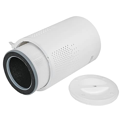 AMERICAN MICRONIC® Portable Air Purifier with HEPA & Activated Carbon Filter | 275 m³/hr CADR | Removes 99.97% Pollutants, Allergens, Smoke & Odours | Timer & LED Display | Ivory & Grey 3