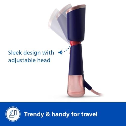 PHILIPS STH 5030/20 Handheld Garment Steamer, Two Water Tanks Glove Pouch & Mat Included, Hand Baggage Friendly Design, Adjustable Head for Horizontal & Vertical Steaming- No Burns Guaranteed,1400Watt 2