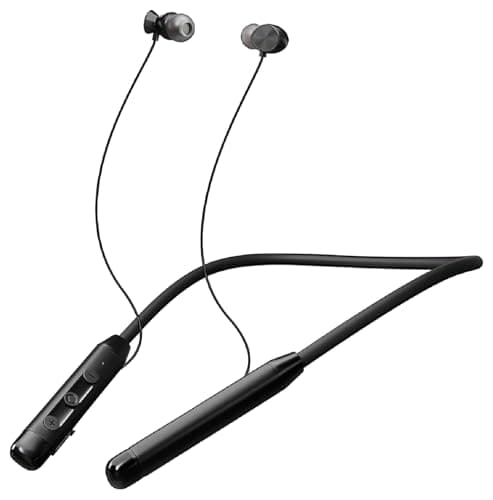JGD Boom J7 Bluetooth Earphones with 13mm Drivers, Rich Music Experience, 25 Hours Playtime, Type C Fast Charging, Neckband Earphones with Magnetic earpiece,Voice Assistant and Mic (Black)