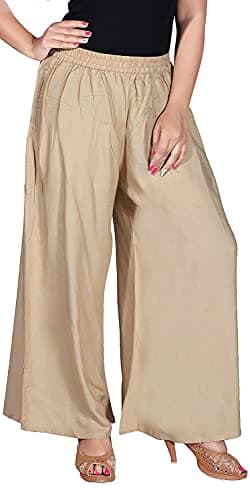 Lovely India Fashion Full Stretchable Solid Regular Shining Palazzo for Women and Girls Colour Blue L