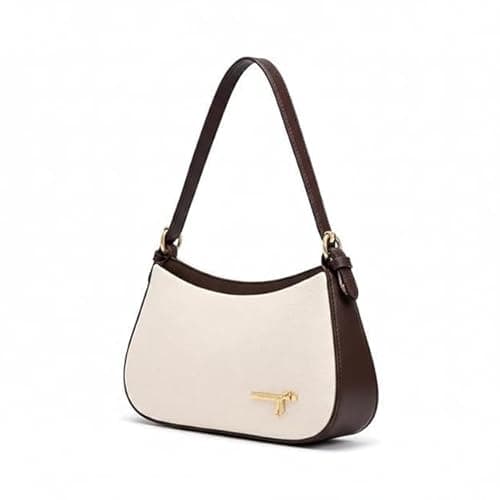 adira Elegant Shoulder Bag for Women | Cream Mini Handbag with Contrast Trim | Lightweight Stylish Purse for Daily Use, Party, Travel & Gifting