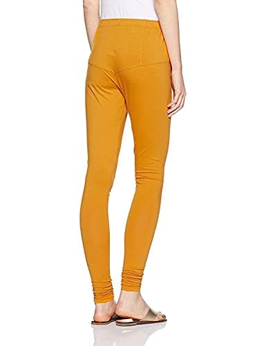 Siddhi India Fashion Full Stretchable Solid Regular Shining Leggings for Women and Girls Colour Dark Mustard-3XL 2