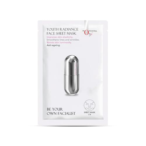 O3+ Facialist Youth Radiance Face Sheet Mask 30g, Collagen & Glycolic Acid for Brightening, Firming Skin, Reduces Fine Lines, Wrinkles & Puffiness, Suitable for All Skin Types