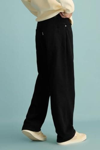 Men Straight Fit Black Denim Jeans | Washed Casual Denim Pants | Comfortable Straight Leg Jeans for Men | Street Style & Office Casual Wear 2