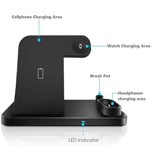 Navdevi Wireless Fast Charging 4 in 1 Foldable 40W Multi-Function Dock Stand Station Charger Compatible with iPhones, iWatch, Airpods, Apple Pencil 2
