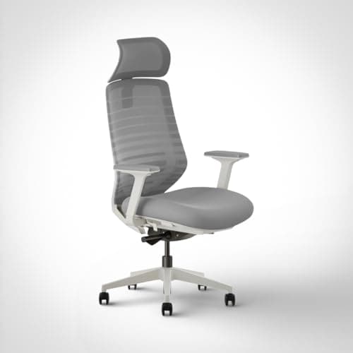 PELICANWORK Model 11 Ergonomic Chair with Headrest | Italian Donati Tilt, Breathable Mesh, Seat Depth, Lumbar & Tension Adjustment | Adjustable Armrests & WFH Chair | Ivory | Nylon | 7-Year Warranty 4