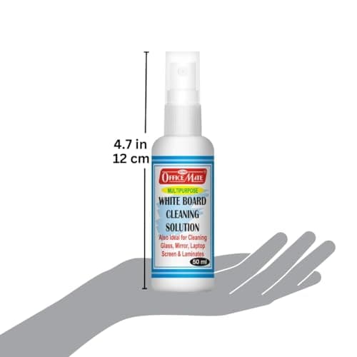 Soni Officemate Whiteboard Cleaning Solution 50ml | Pack of 3 |Powerful Ink Remover | Eco-Friendly | Multi-Surface Cleaner | 50ml Spray Bottle 5
