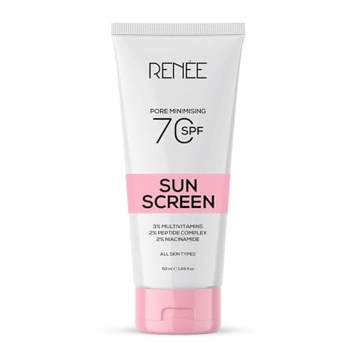 RENEE Pore Minimizing Sunscreen SPF 70 With 2% Niacinamide, 2% Peptide & 3% Multivitamins, 50Ml
