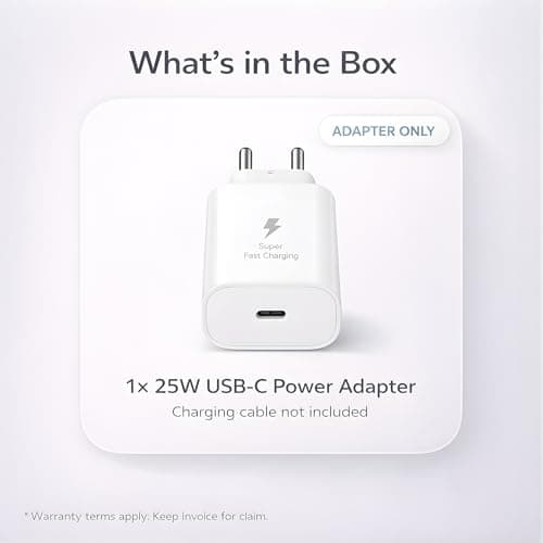 25W Adapter for Samsung | Super Fast Charging PD Charger for Galaxy S26/S25 Ultra, S24 FE, A56/A36/A16, M15/M17/M55 5G, F15/F55/Z Fold & S/A/M/F/Z Series Phones - BIS Certified (Adapter, White) 2