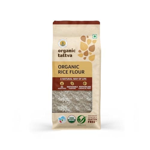 Organic Tattva - Organic Rice Flour 500 Gram | Vegan and Gluten Free | NO Additives and NO Preservatives