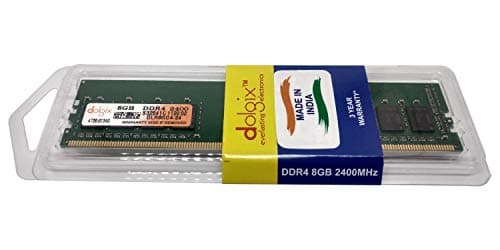 Dolgix® 8GB DDR4 2400MHz RAM| Desktop RAM |CL-17 |Desktop-Memory|U-DIMM | Long-DIMM | PC4-19200 |1Rx8 Single Rank| 3 -Year Warranty- (Made in India) 2