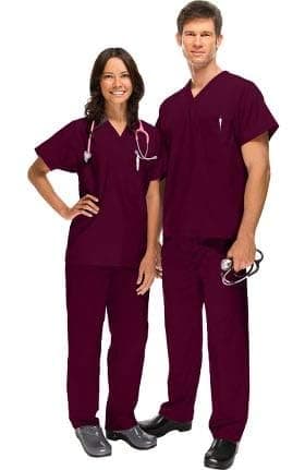 PRIME STORE INDIA Unisex Scrub Suit Set V-Neck 3 Pocket Top and Cargo Type Trouser (Purple) (44)
