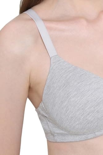 Wacoal Women’s Basics Essentials|Padded|Non-Wired|3/4th Cup|Everyday Wear|Cotton Blend|T-Shirt Bra Grey (38B) 5