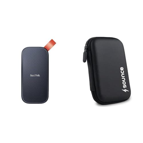 SanDisk Combo 1TB Portable SSD,800MB/sR,USB 3.2 Gen 2 with Upto 2 Meter Drop Protection,Type-C to Type-A Cable,PC & Mac Compatible with Sounce Hard Disk Drive Pouch case for 2.5" HDD