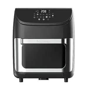 Bergner MasterPro Air Fryer Oven, 1700 W, 12.0L, Rotisserie/Bake/Air Fry/ Dehydrate/Reheat/Defrost, 360 Degree Airflow Technology, Multi PreSet Cooking Menu, With 2xCrisper Tray, Drip Tray,Rotesserie 