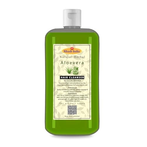 Khadi Natural Herbal Anti Dandruff Aloevera Shampoo 500ml For Healthy & Shiny Hair | Control Hair Fall With 7 Herbal Ingredients | Paraben & Sls Free Shampoo Ayurvedic Hair Cleanser For Women & Men