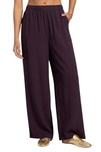 ZARIVAA Cotton Rayon Palazzo Pants for Woman ।Adjustable Drawstring Waist । Double Pocket । Plus Size Avaliable (in, Alpha, 2XL, Jumbo, Maroon)