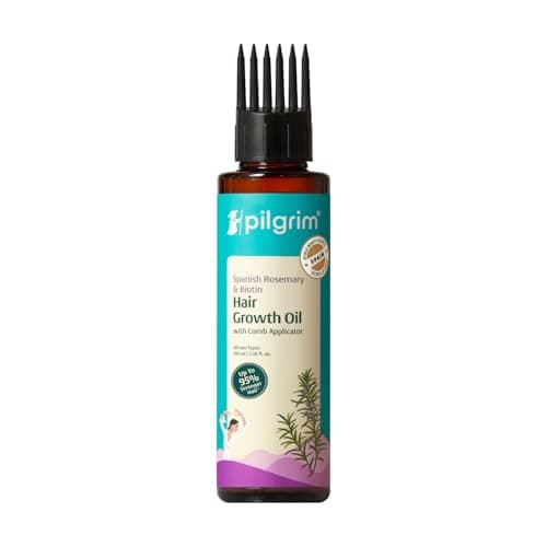 Pilgrim Spanish Rosemary & Biotin HairGrowth Oil to Control Hair Fall & Strengthens Hair 100ml | Rosemary essential oil for hairgrowth | Reduces Hairfall | Strengthens Hair I For Women and Men