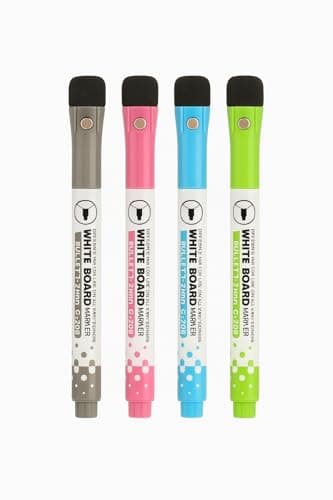 AccuPrints Pack of 4 color Magnetic Whiteboard markers Fine Tip Low-Odor Whiteboard Markers for Kids, Teacher Supplies for Classroom, Office and School Supplies.(A6P1)