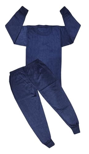 adibaba Boy's & Girls Full Sleeves Winter Thermal Top and Bottom Set | Round Neck Innerwear for Kids | Winter Base Fleece Layer Top & Bottom for Kids Thermal Underwear Set