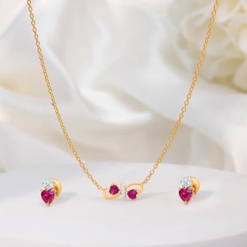 ZAVYA 925 Sterling Silver CFluttering Hearts Gold Plated Jewelry Set | Gift for Women & Girls | With Certificate of Authenticity & 925 Hallmark 2