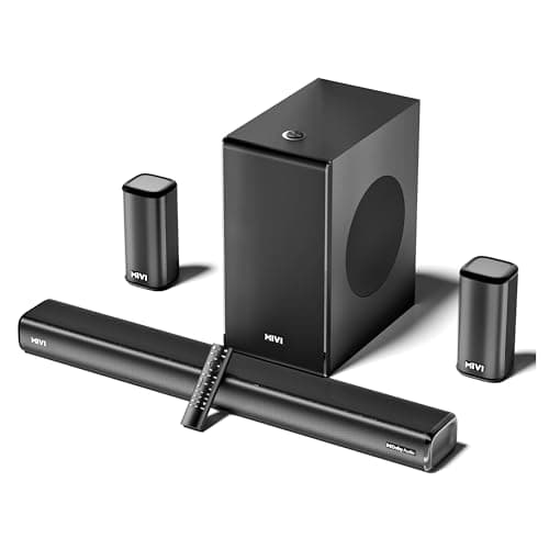 Mivi Nex 800 Dolby Audio Soundbar [New Launch]| 800W Signature Sound | 5.1 Channel Surround Sound Home Theatre with Wired Subwoofer & Satellites| Nex SurroundSphere Tech| Bluetooth v5.3,