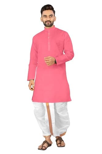 Click N Buy Ethnic Kurta Dhoti Set for Men – Perfect for Puja & Celebrations