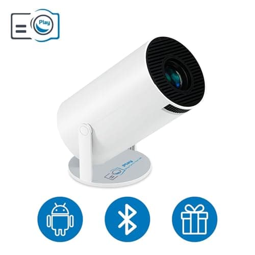 PLAY New Launched 4K 2K Full HD LED 180 Degree Rotation Latest Android, 5000 lumens with WiFi Bluetooth inbuilt Speakers Portable Projector 2