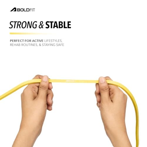 Boldfit Heavy Resistance Band Set for Workout & Exercise Pull Up, Stretching & Toning Bands for Men & Women Resistance Band Set for Home & Gym Workouts, Red & Yellow 3–15 Kg (Pack of 2) 5
