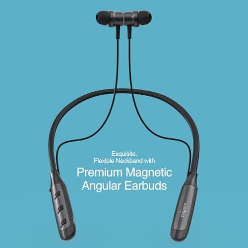 FINGERS Cozy Wireless in-Ear Bluetooth Neckband Earphones with 40-Hour Playtime, Magnetic Earbuds, 10 mm Drivers, Type-C Fast Charging, Dual Pairing, Make in India (Classic Black + Dark Silver) 4