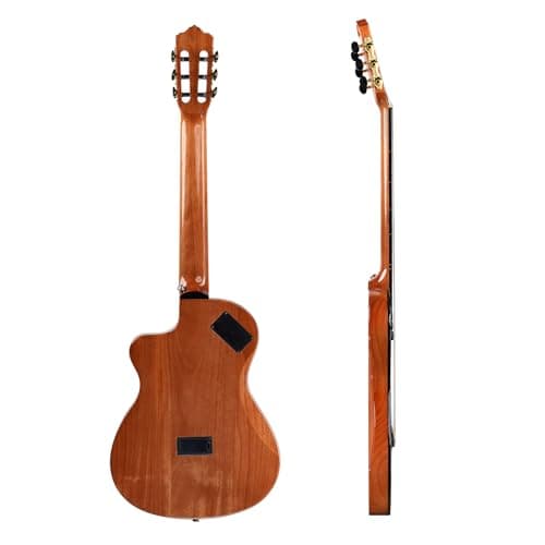 Kadence 39 Electric Classical Guitar - Thin Body SILENT GUITAR - Nylon Strings, Solid Okoume back & sides, Gloss Finish with Rounded Frets, Padded Bag and EQ (Travel Classical Guitar) 4